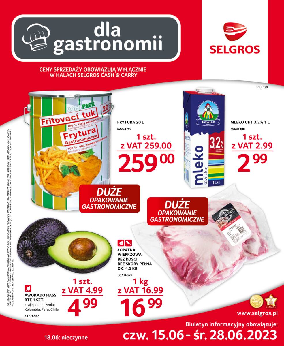 Gazetka promocyjna sklepu Selgros - Dla gastronomii - data obowiązywania: od 2023-06-15 do 2023-06-28