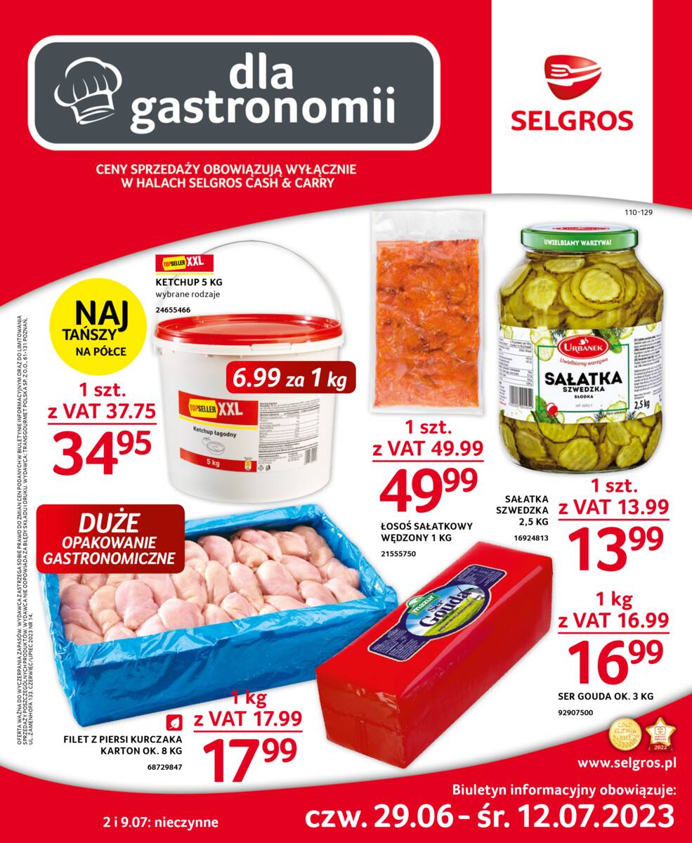 Gazetka promocyjna sklepu Selgros - Dla gastronomii - data obowiązywania: od 2023-06-29 do 2023-07-12