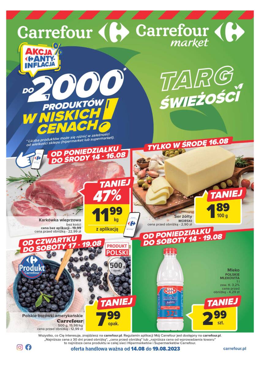 Gazetka promocyjna sklepu Carrefour - Akcja antyinflacja - Targ świeżości - data obowiązywania: od 2024-03-19 do 2024-04-28