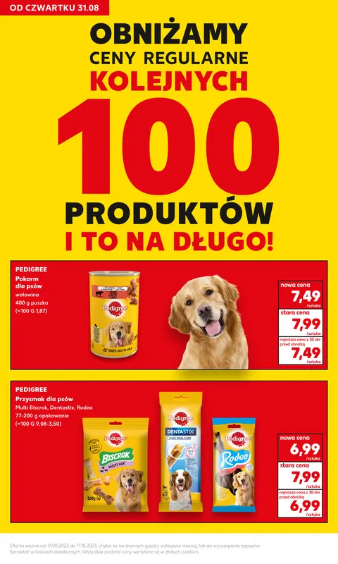 Gazetka promocyjna sklepu Kaufland - Obniżamy ceny regularnie kolejnych 100 produktów i to na długo! - data obowiązywania: od 31.08 do 11.10