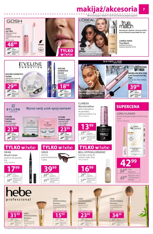 Gazetka promocyjna sklepu Hebe - Hebe zdrowie i piękno. Zawsze w niskiej cenie - data obowiązywania: od 07.09 do 20.09