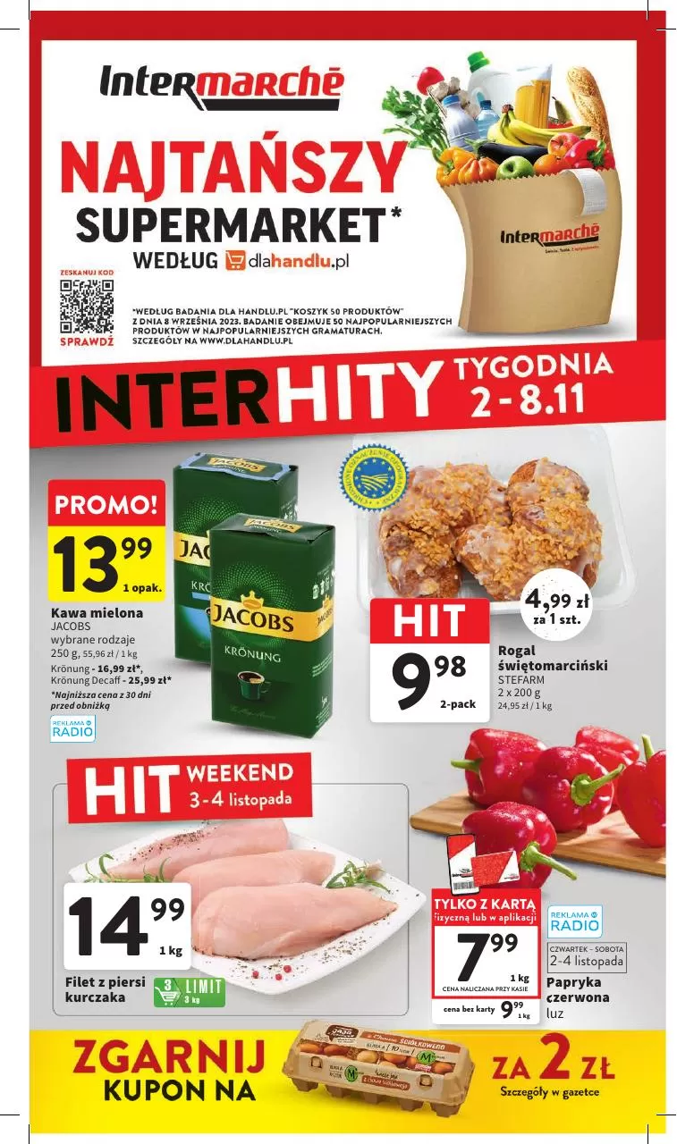 Gazetka promocyjna sklepu Intermarche - Najtańszy supermarket - InterHity Tygodnia 2-8.11 - data obowiązywania: od 02.11 do 08.11