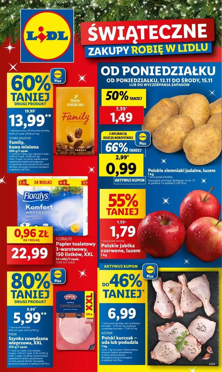 Gazetka promocyjna sklepu Lidl - Świąteczne zakupy robię w Lidlu od poniedziałku - data obowiązywania: od 13.11 do 15.11