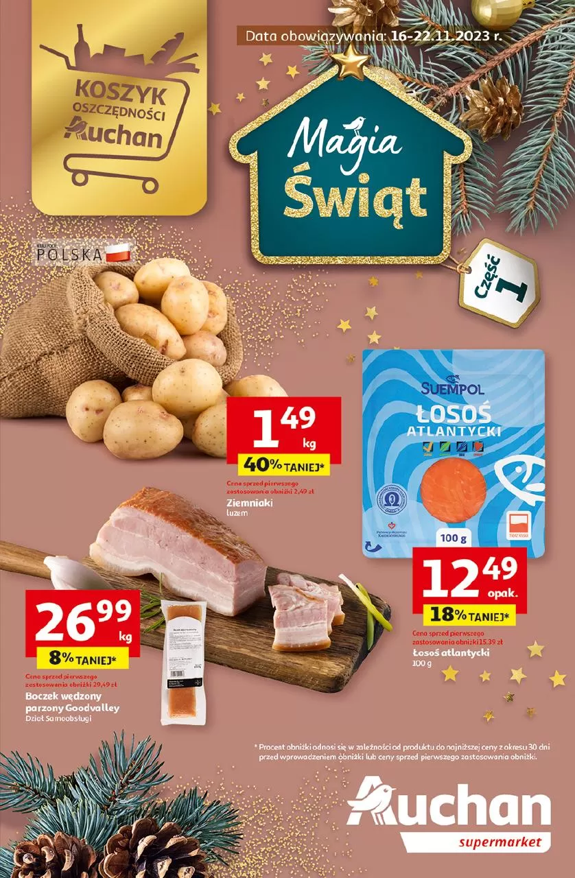 Gazetka promocyjna sklepu Auchan - Koszyk oszczędności Auchan - Magia świąt - data obowiązywania: od 16.11 do 22.11