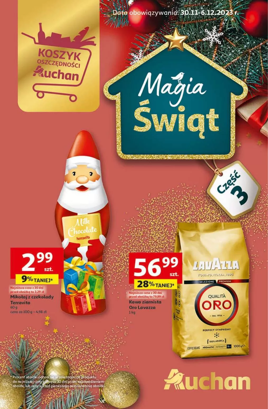 
                        Gazetka promocyjna Auchan. Tytuł: Magia świąt. Oferta obowiązuje: 2023-11-30 - 2023-12-06
