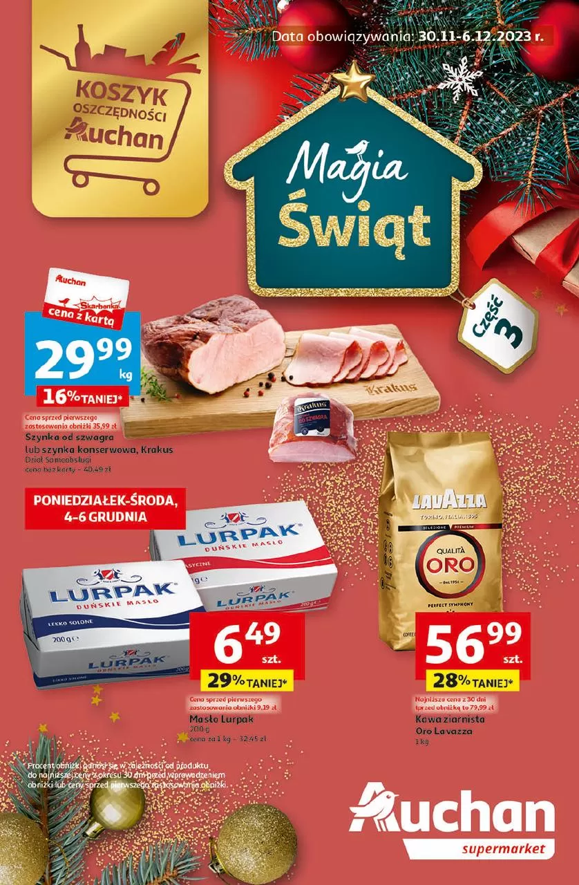 Gazetka promocyjna Auchan. Tytuł: Magia świąt. Oferta obowiązuje: 2023-11-30 - 2023-12-06