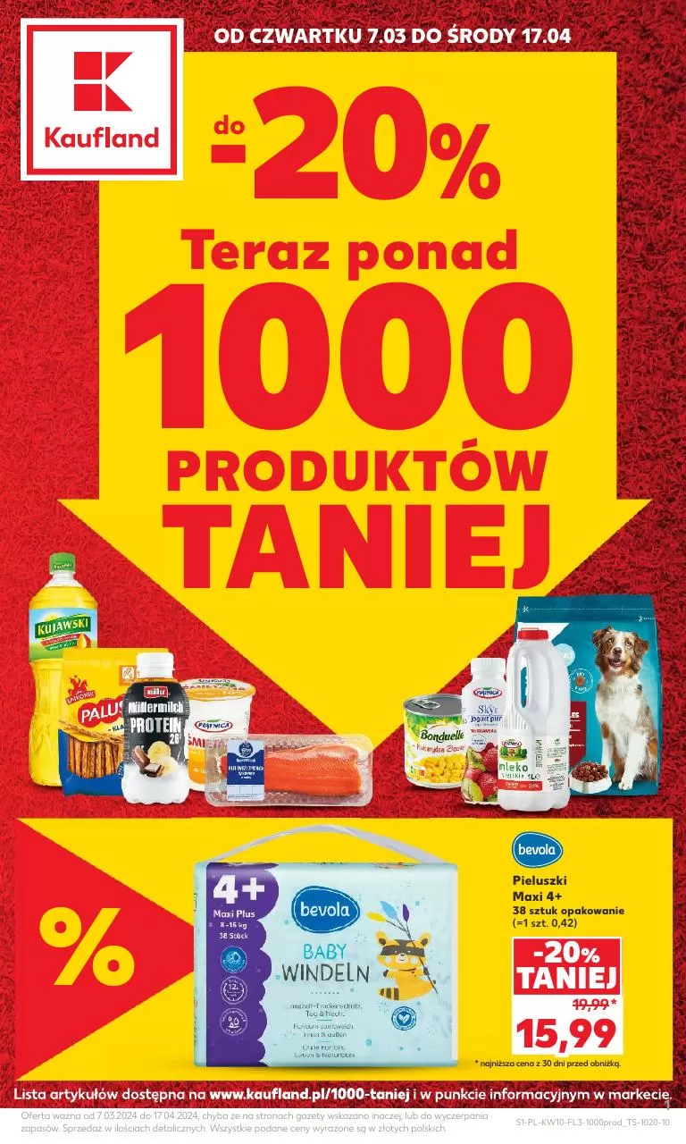 Ulotka gazetka promocyjna: Teraz ponad 1000 produktów taniej ze sklepu Kaufland dostępna od 07.03 do 17.04