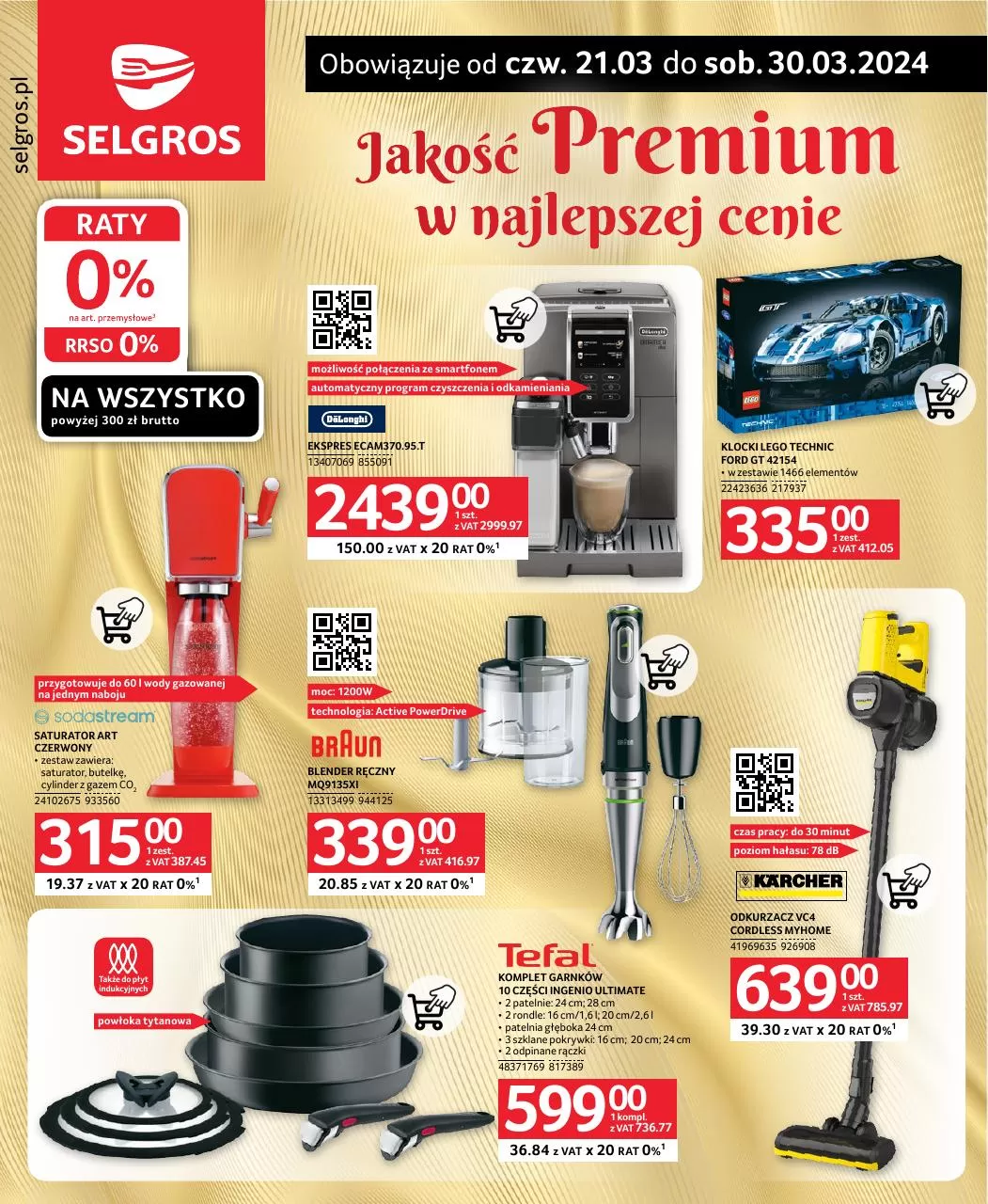 Ulotka gazetka promocyjna: Jakość premium w najlepszej cenie ze sklepu Selgros dostępna od 21.03 do 30.03