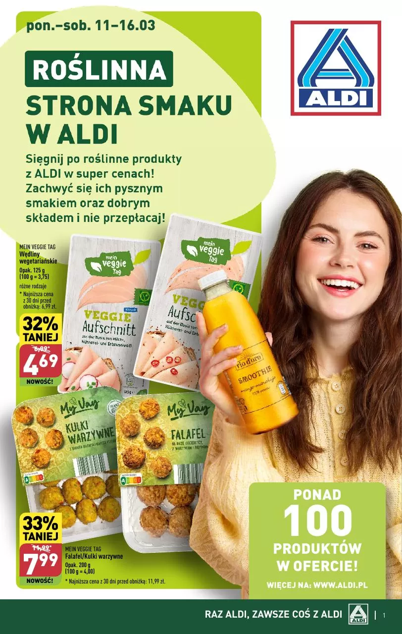 Ulotka gazetka promocyjna: Roślinna strona smaku w Aldi ze sklepu Aldi dostępna od 11.03 do 30.04