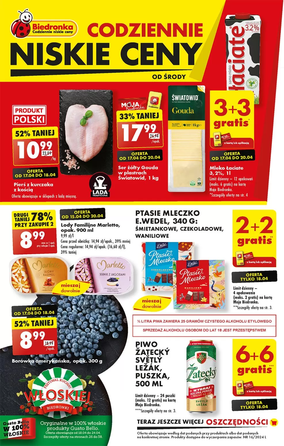 Ulotka gazetka promocyjna: Codziennie niskie ceny  ze sklepu Biedronka dostępna od 17.04 do 24.04