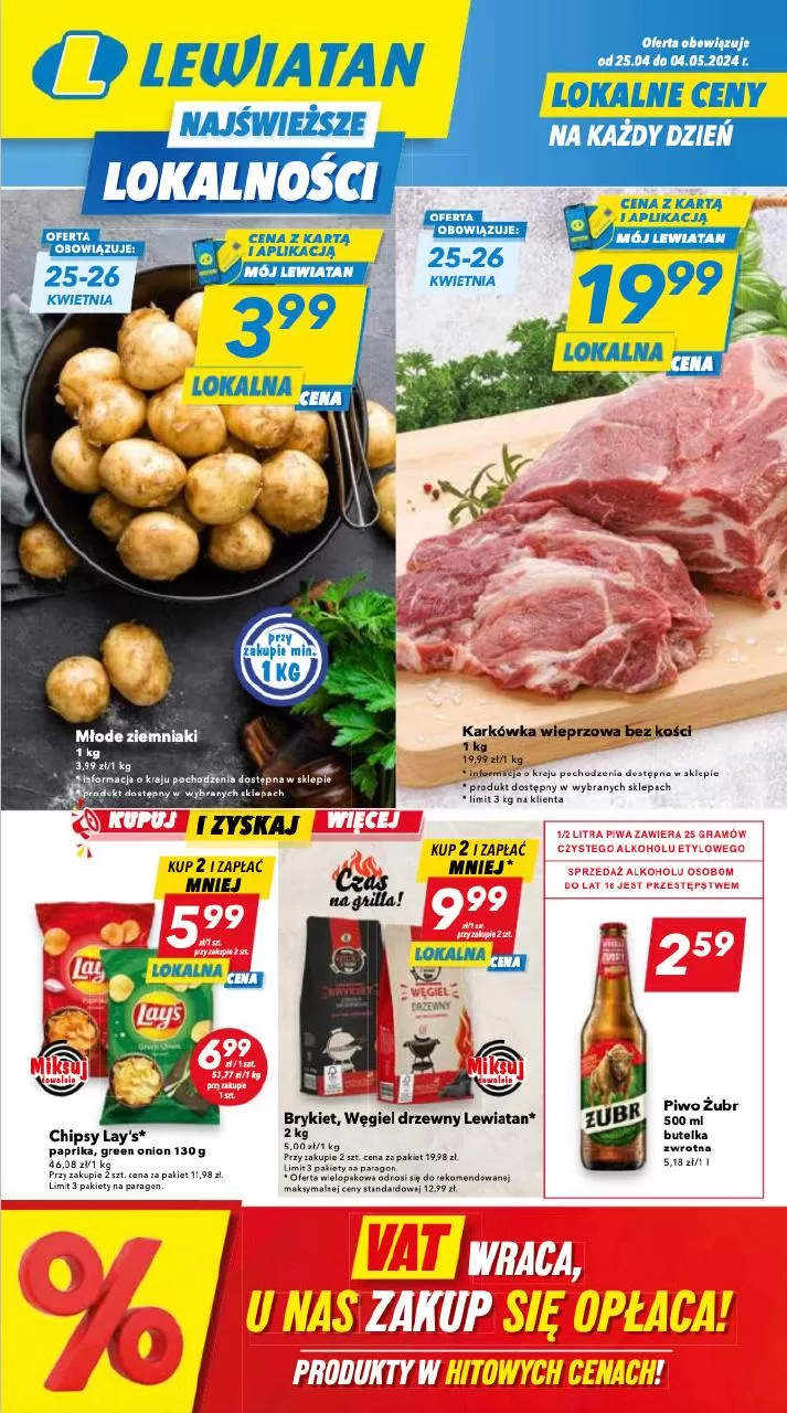 Gazetka promocyjna Auchan. Tytuł: Lokalne ceny na każdy dzień. Oferta obowiązuje: 2024-04-25 - 2024-05-04