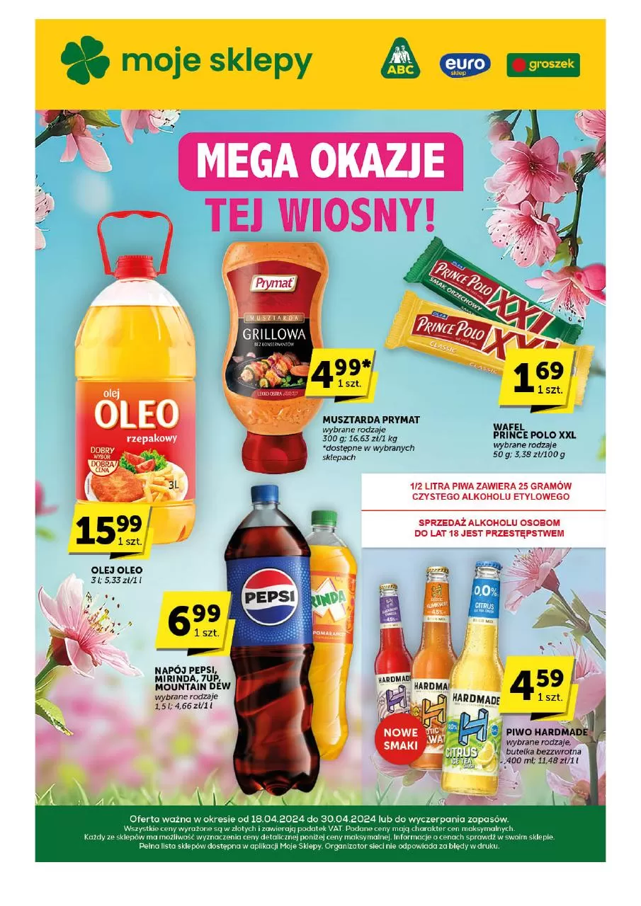 Ulotka gazetka promocyjna: mega okazje tej wiosny! ze sklepu Groszek dostępna od 18.04 do 30.04