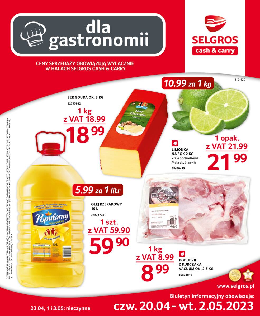 Gazetka promocyjna sklepu Selgros - Dla gastronomii - data obowiązywania: od 2023-04-20 do 2023-05-02
