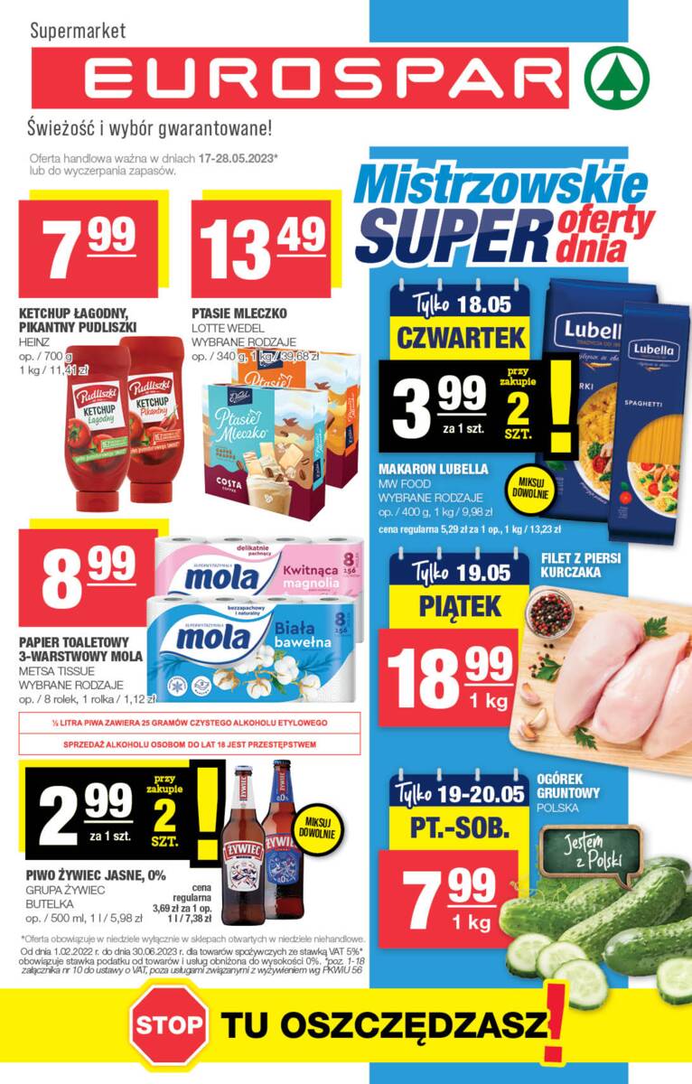 Gazetka promocyjna sklepu Spar - Supermarket Eurospar. Świeżość i wybór gwarantowane! - data obowiązywania: od 17.05 do 28.05