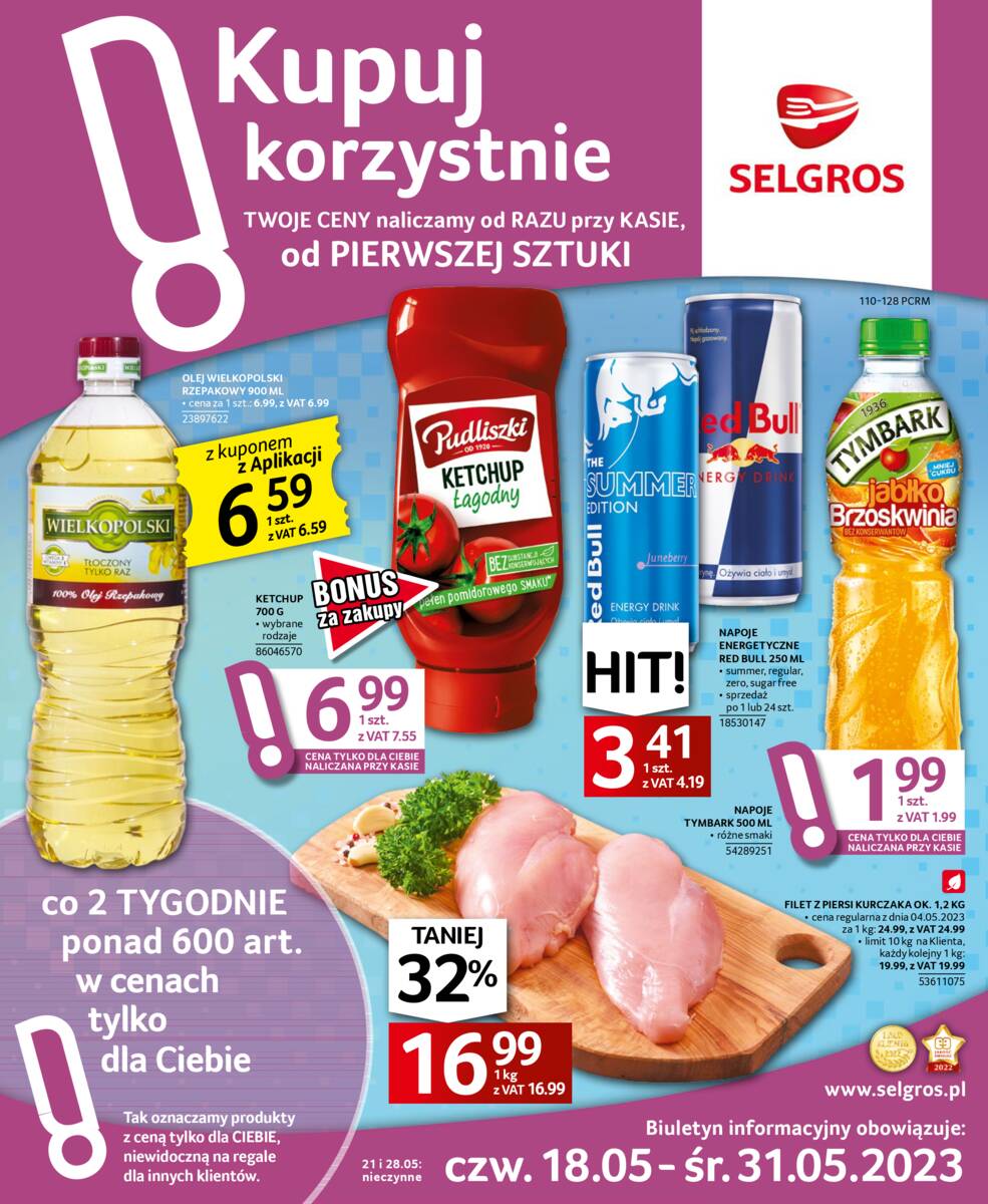 Gazetka promocyjna sklepu Selgros - Kupuj korzystnie od pierwszej sztuki - data obowiązywania: od 18.05 do 31.05