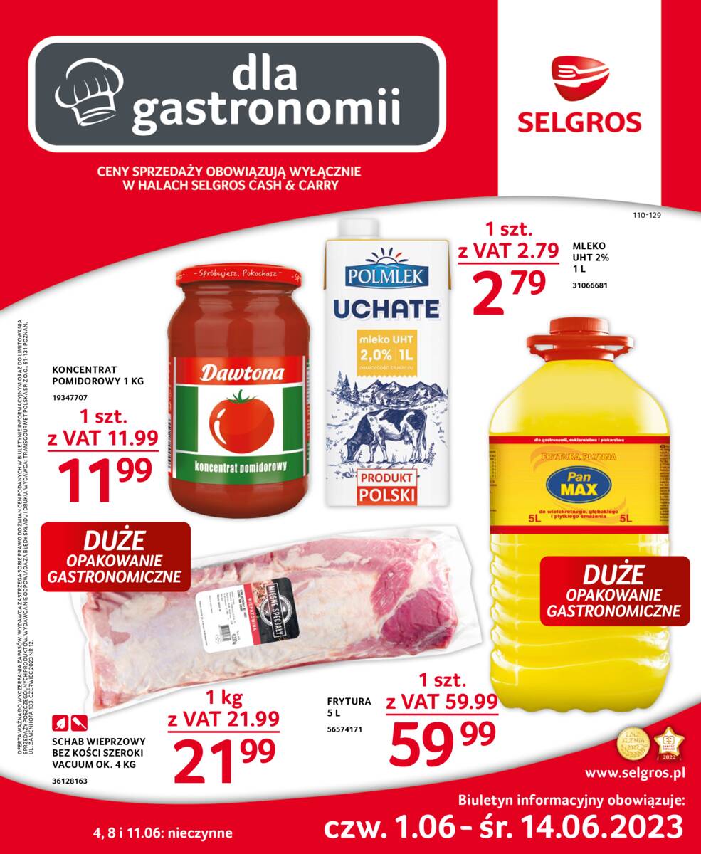 Gazetka promocyjna sklepu Selgros - Dla gastronomii - data obowiązywania: od 2023-06-01 do 2023-06-14