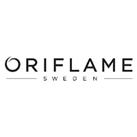 Logo sklepu Oriflame z gazetkami promocyjnymi